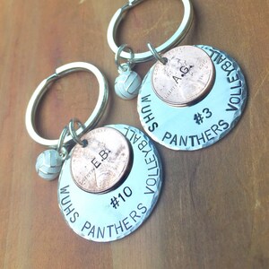 High School Gifts, High School Sports Keychain, Volleyball Keychain, Sports Keychains, Personalized High School Sport Keychain, Football