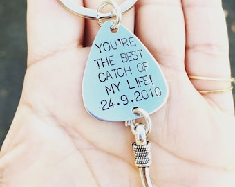 Gifts For Him,Catch Of My Life,Fishing Keychain,Christmas Gifts Him,Boyfriend Gift,Fishing Lure, Personalized Lure, Love You More Than You