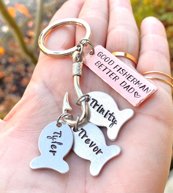 Buy Fishing Keychain, Boyfriend Gifts, Good Fisherman Better Dad, Daddy's  First Mates,hooked on Dad,fishing Keychain, Our Best Catch Dad Online in  India 