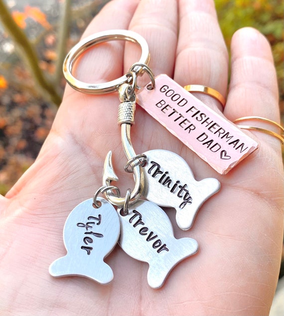 Fishing Keychain Boyfriend Gifts Good Fisherman Better Dad