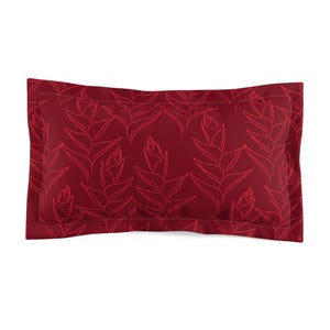 Microfiber Pillow Sham, Aloha Collection Red Heliconia Hawaiian Design, Heliconia Pillow, Hawaiian Pillow Sham, Tropical Pillow Cover,