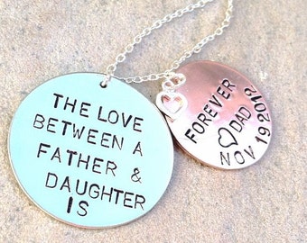 The Love Between A Father and Daughter is Forever, Father Daughter Necklace, Personalized Necklace, Custom Father Daughter, from dad