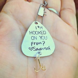 Prom Gift, Fishing Lure, Boyfriend Gift, Prom, Personalized Fishing Lure, Hand Stamped Fishing Lure, natashaaloha,