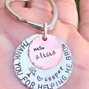 Teacher Gift, teacher gift, teacher appreciation, thank you for helping me grow, teacher key chain, teacher thank you gift