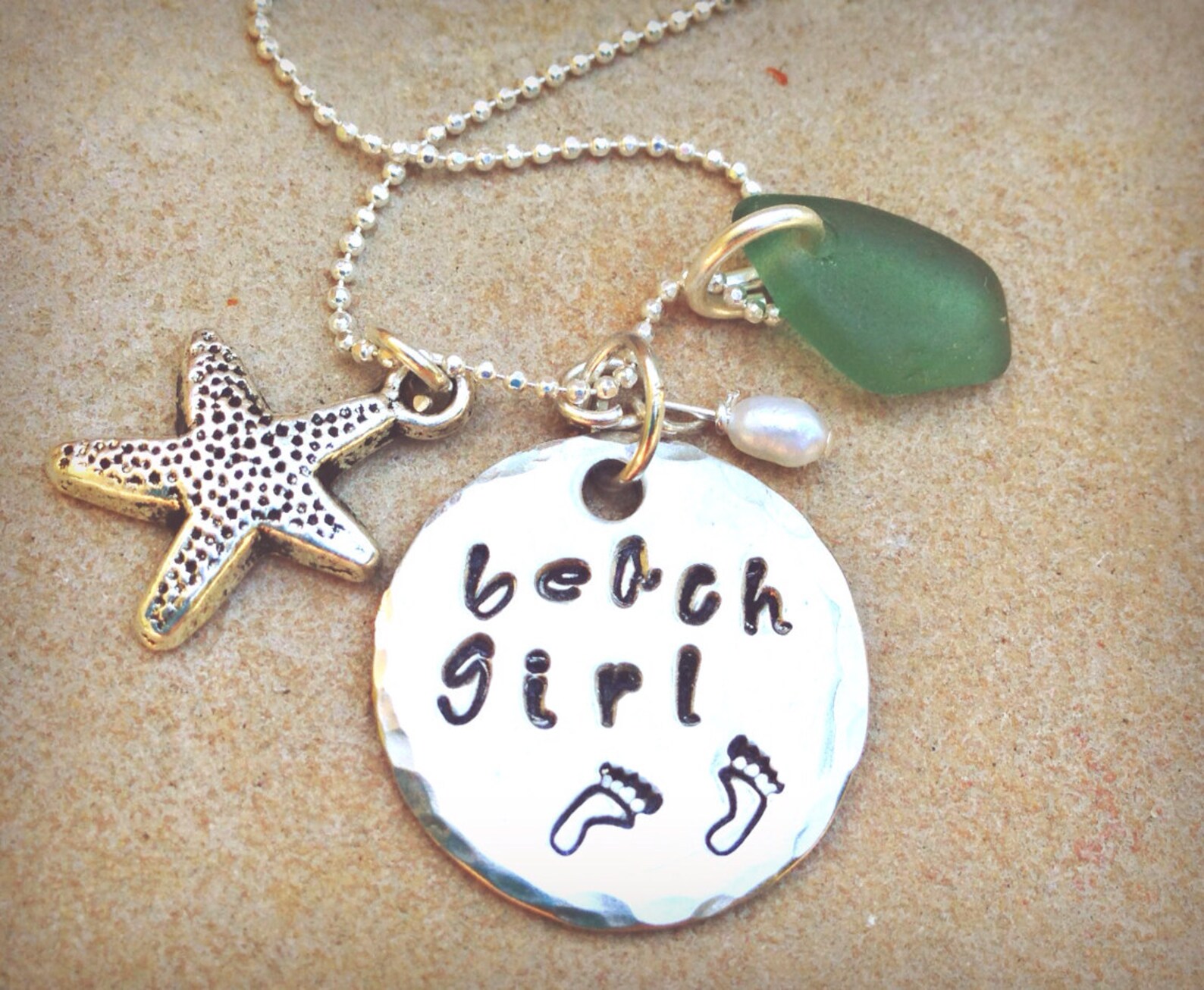 Beach Girl Beach Girl Necklace Beach Girl Jewelry Sea Glass Etsy