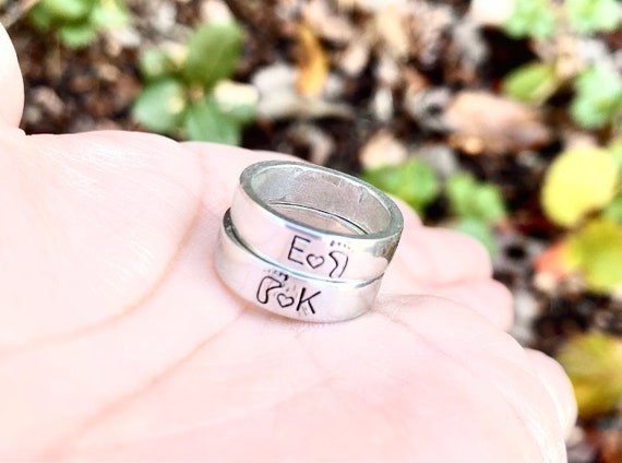 Personalized Ring Custom Hand Stamped Ring Very Sturdy - Etsy | Hand  stamped jewelry, Hand stamped ring, Stamped rings