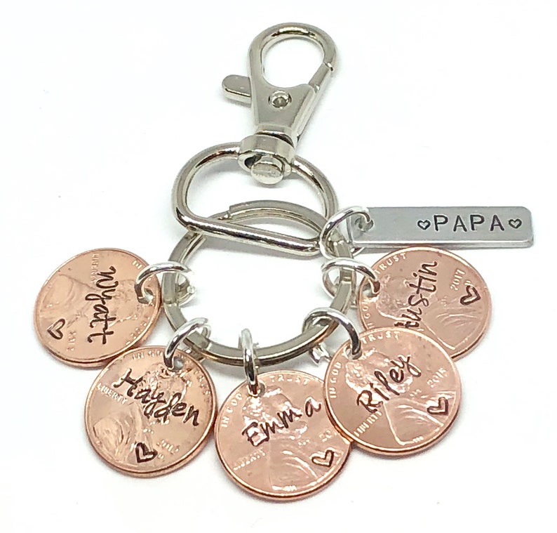 Birthday Gift for Him Dad Key Personalized Penny Keychain Etsy