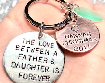 The Love Between A Father And Daughter Is Forever, Valentine 2024, Personalized Keychains, Father Daughter Gifts, natashaaloha