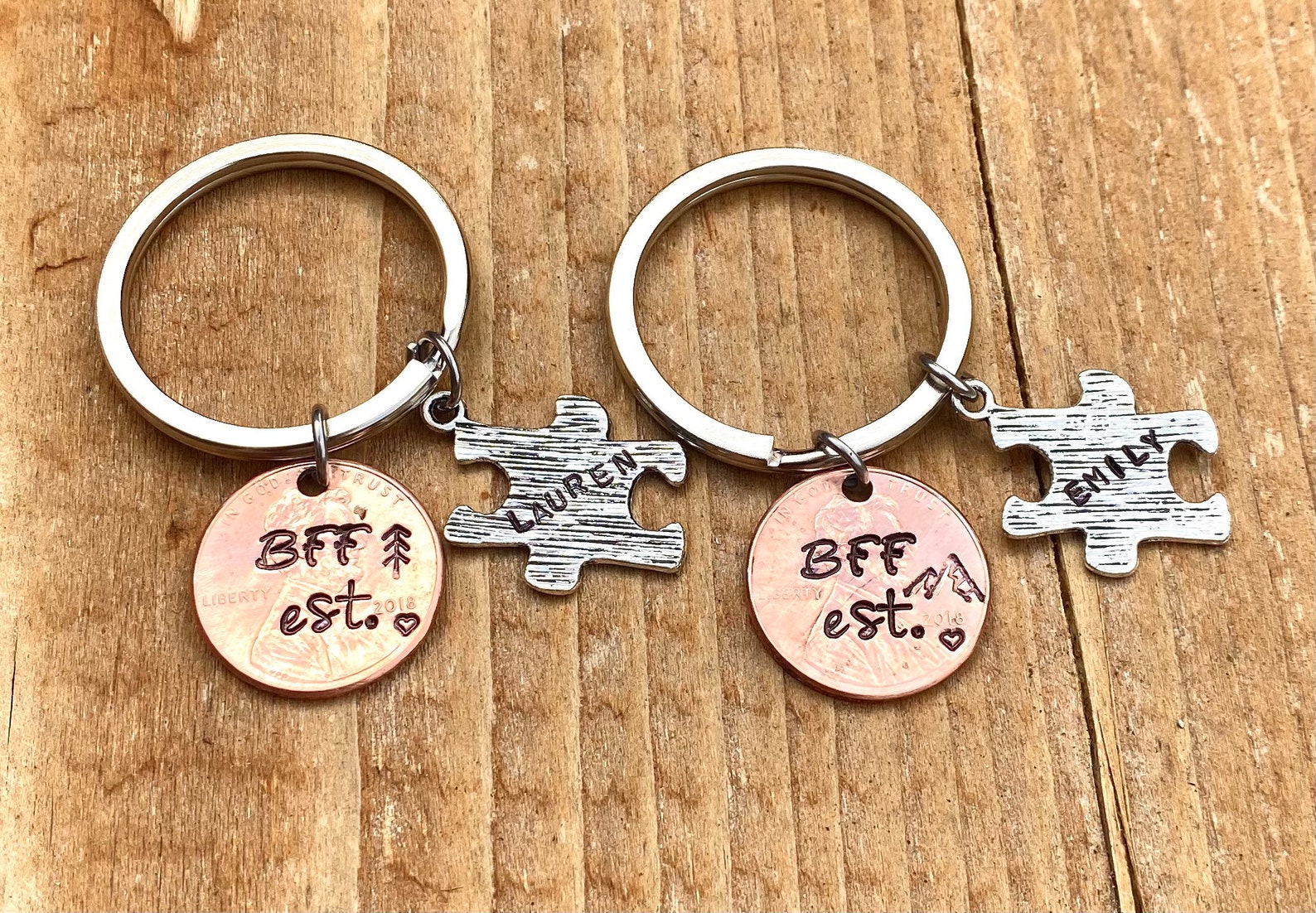 BFF Keychains BFF Gifts Personalized Best Friend Gifts Best Etsy