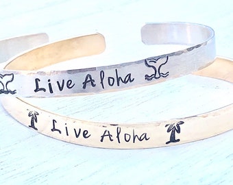Live Aloha, Hawaii Jewelry, Live Aloha Bracelet, Hawaiian Jewelry, Graduation Gift, natashaaloha, Beach Bracelets