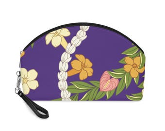 Hawaiiansk sminkväska, anpassad accessoarpåse, personlig namnväska, Aloha-kollektionspresent, resekosmetikväska, tropisk semesterorganisatör