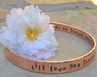 I'll Love You Forever I'll Like You For Always, Valentine Gifts, Gifts Mother Daughter, Cuff Bracelet, Mother Daughter Gifts, natashaaloha
