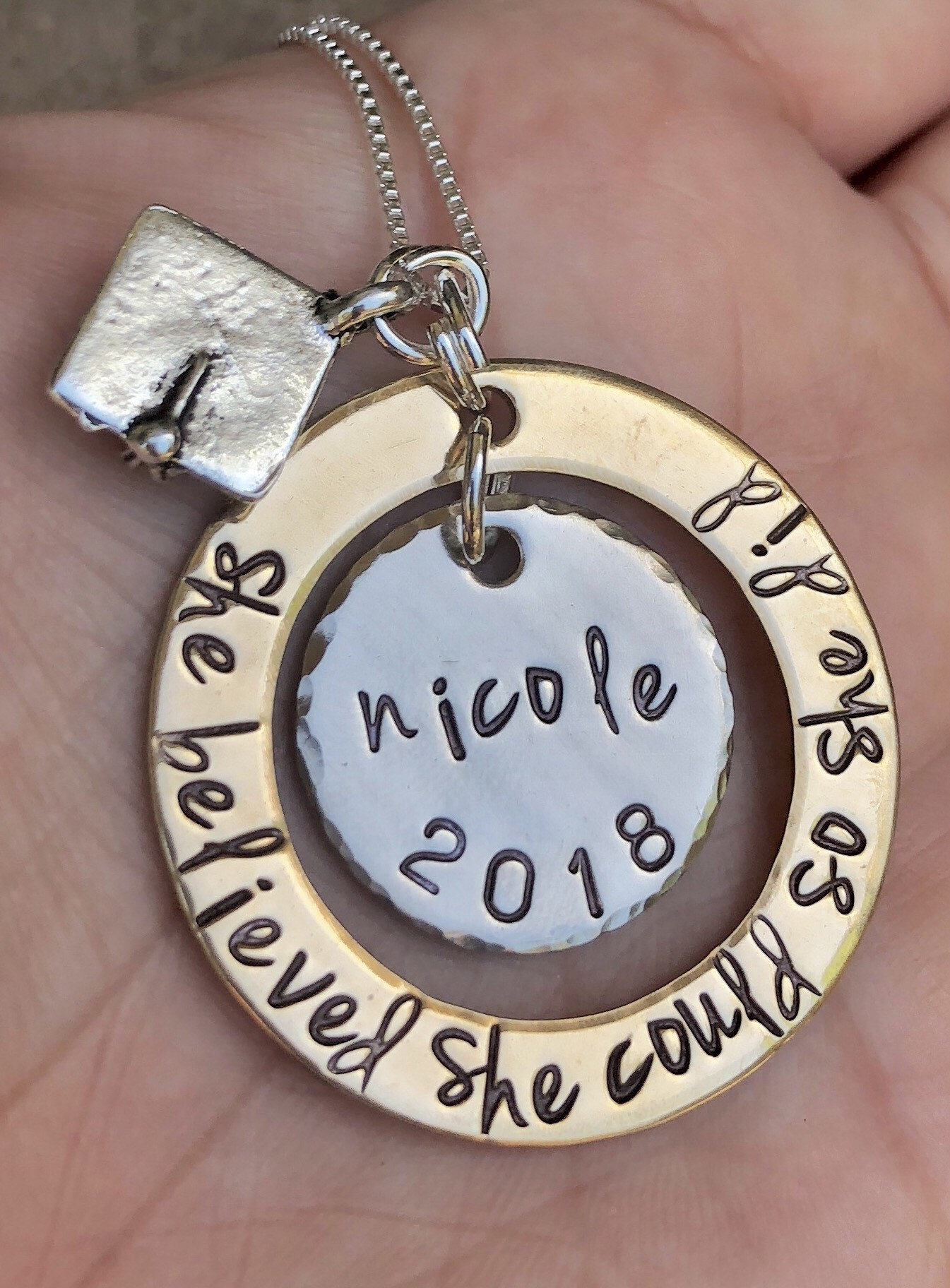 Graduation Necklace Ideas
 Personalized Graduation Necklace High School Graduation Gift