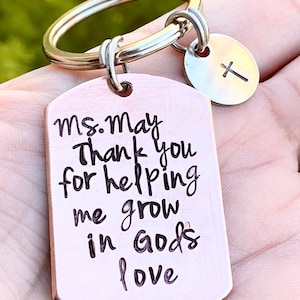 Gifts For Teachers, Thank You For Helping Me Grow In God&#39;s Love, Sunday School Teacher, Valentine Gifts, Teacher Appreciation Gifts