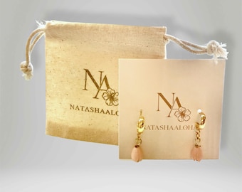 Hawaiianische Ohrringe, Pikake Ohrringe, hawaiianischer Schmuck, handgemacht von Natashaaloha, Gold Creolen, Aloha Schmuck, handgemachter hawaiianischer Schmuck