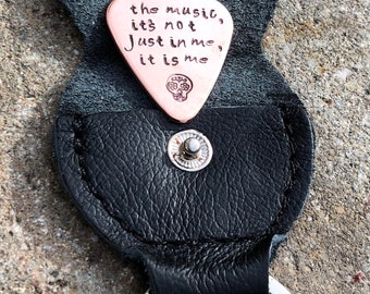 The Music Its Not Just In Me It Is Me, Coco, Handstmped Guitar Pick, Music Gift, Dias De Los Muertos, Day Of The Dead,