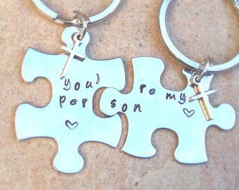 Valentine His Hers, You're my person, you're my person keychain, Grey's anatomy, personalized key chains, couple keychain, Mother's day