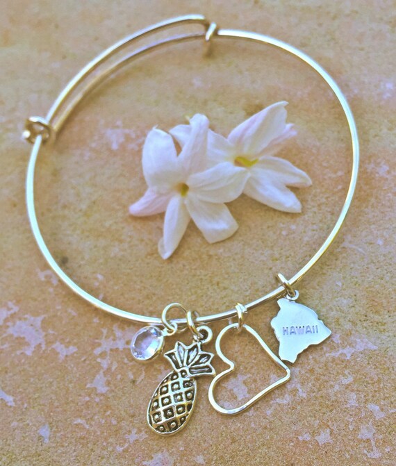 Hawaiian Bangle Hawaiian Jewelry Personalized Bangle Etsy