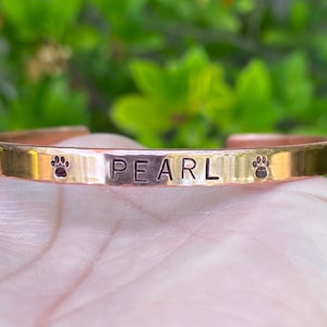 Pet Sympathy Gift, Personalized Dog Memorial Cuff, Pet Remembrance Jewelry, Memorial Pet Jewelry, Pet Loss Gift,  Natashaaloha