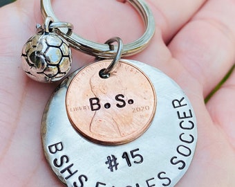 Personalized Gifts, Soccer Gift, High School Sports Keychain, Volleyball Keychain, Personalized High School Sport Keychain, Football