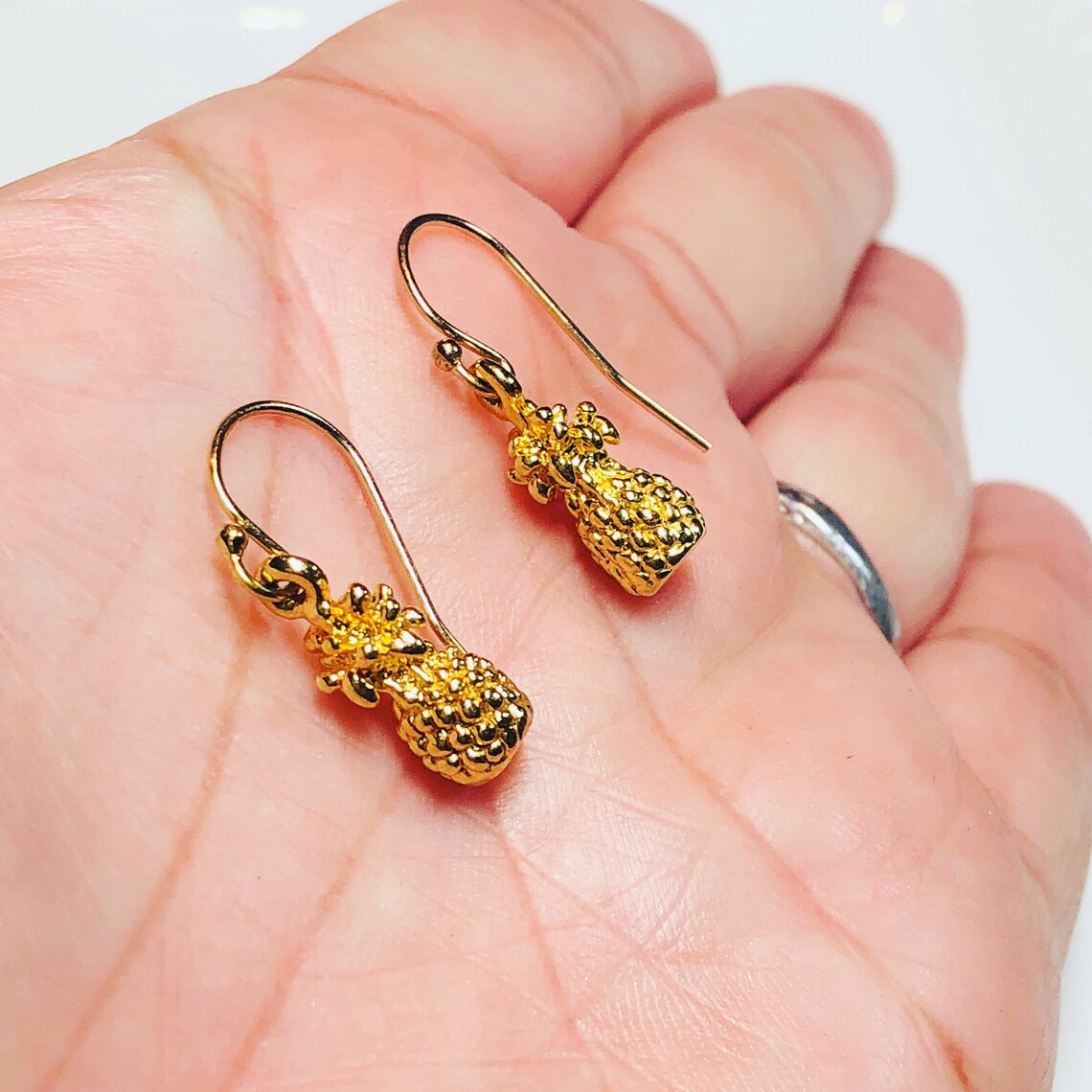 Pineapple Earrings 18kt Pineapple Earrings Hawaiian Jewelry Etsy