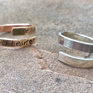 Birthday Gifts For Her, Personalized Rings,Hand Stamped Ring, Initial Ring, Name Ring,Personalized Ring, Thumb Ring, Sterling Ring image 2