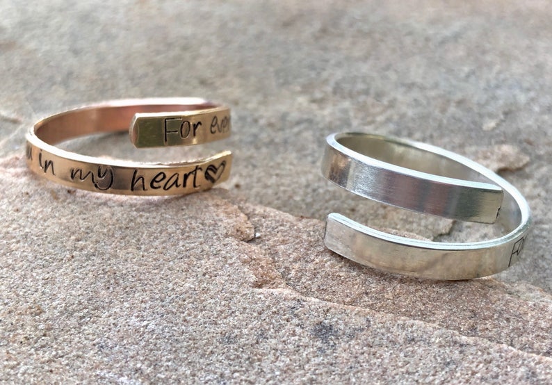 Birthday Gifts For Her, Personalized Rings,Hand Stamped Ring, Initial Ring, Name Ring,Personalized Ring, Thumb Ring, Sterling Ring image 2