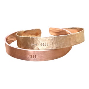 Anniversary Tally Mark Bracelet, Anniversary Present, Roman Numeral Bracelet, 13 Years, 10 Years, 15 Years, 5 Years, His Hers Bracelet