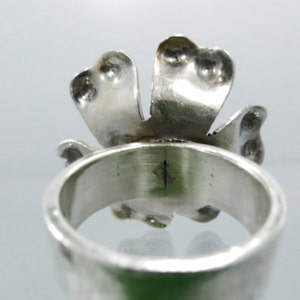 Size 6.5 Ring : Vintage Sterling 925 Silver 6 Petal Wild Flower signed AF image 2