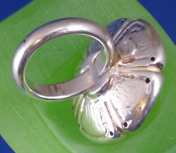 Size 8 Ring : Sterling Silver Flower Hollow Mum -… - image 5