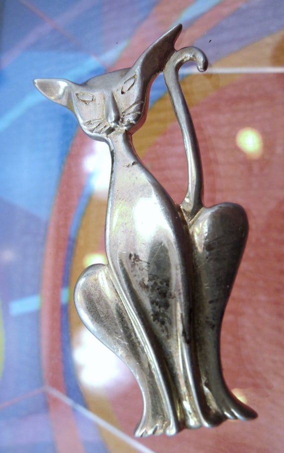 Vintage Plata apertura Esfinge /& Momia encanto