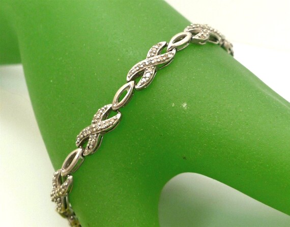 Diamonds In Sterling Eternity Link Bracelet - Man… - image 1