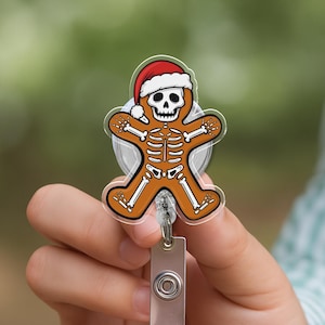 Bobine de badge de technologie de radiologie de Noël, clip d&#39;identification de technologie de radiologie, cadeau Rad Tech drôle, cadeaux de Noël