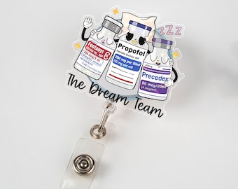 Das Dream Team Badge Reel, lustiger ICU Nurse Anästhesiologe ID-Clip
