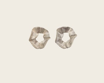 Silver scrolled petal earrings - Donna