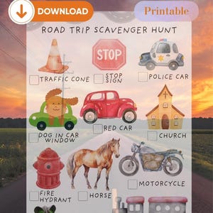 Printable Road Trip Scavenger Hunt for Kids I Printable Road Trip Scavenger Hunt for Kids – Family Fun