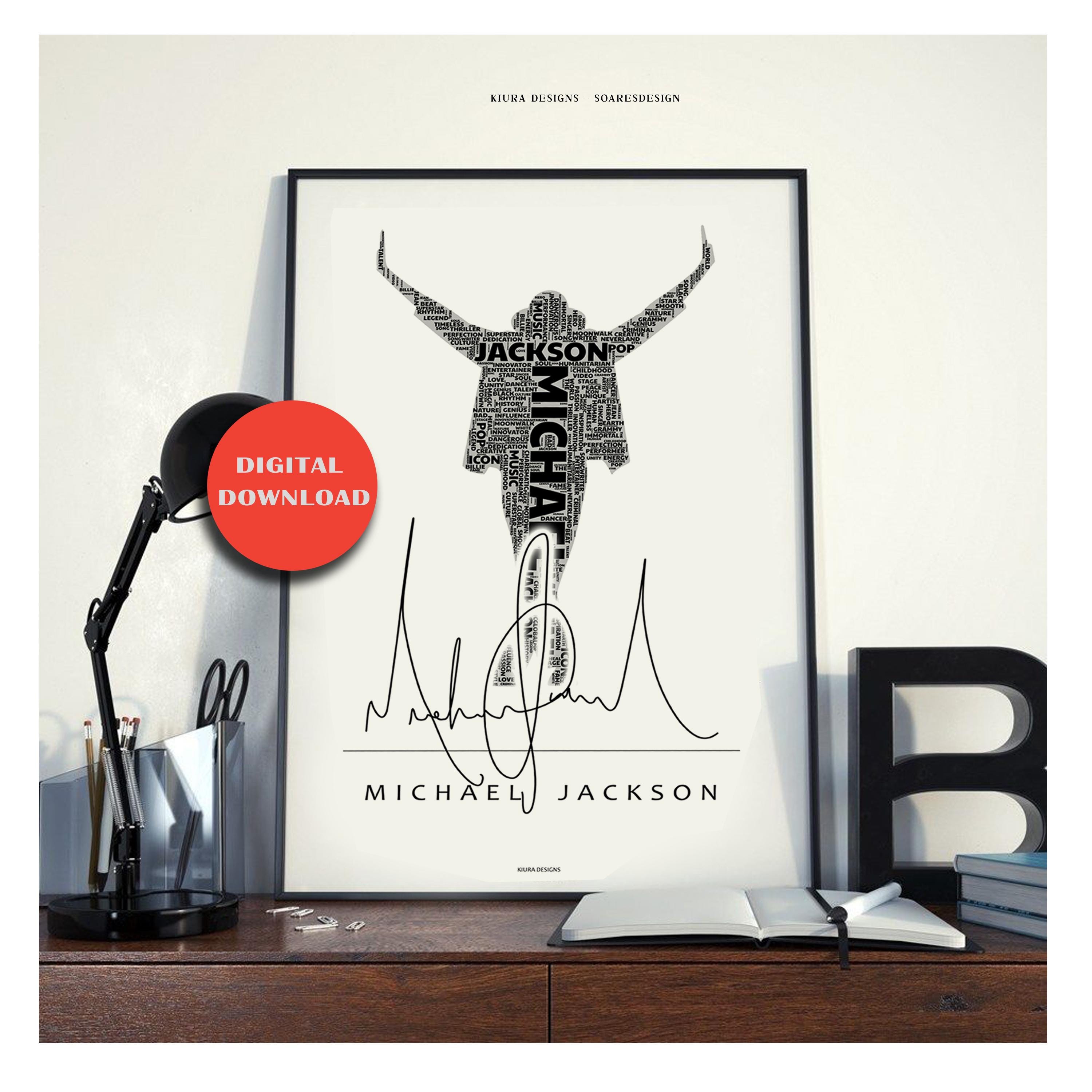 Michael Jackson Word Art Print | Iconic Performer Silhouette