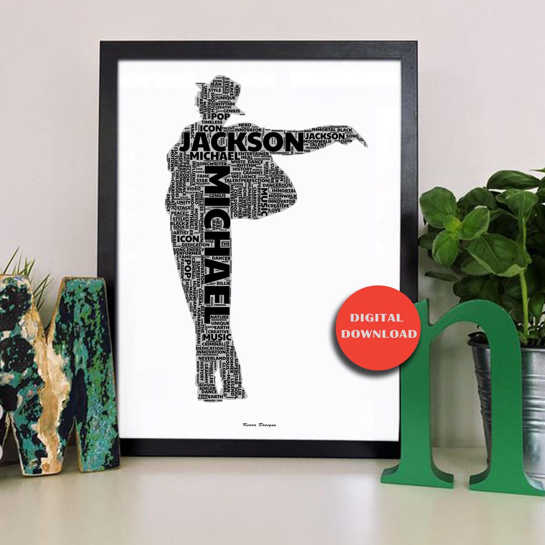 Michael Jackson Word Art Print | King of Pop Digital Download | Music ...