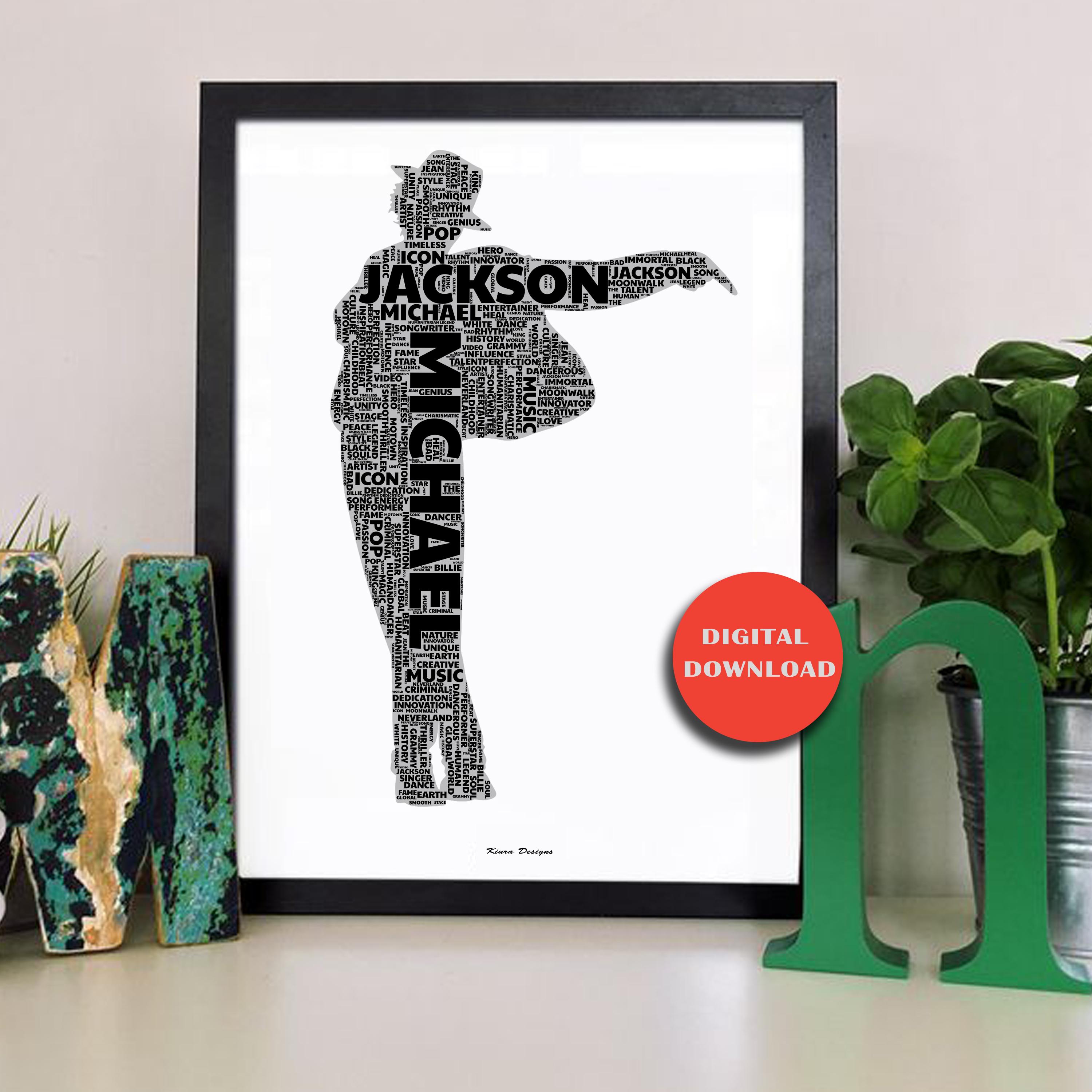 Michael Jackson Word Art Print | King of Pop Digital Download