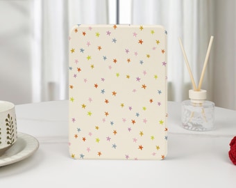 Capa personalizada para Kindle com alça de mão, estampa de estrelas fofas, bege, para Kindle Paperwhite 12ª geração, 12ª/11ª/10ª geração, transparente, traseira