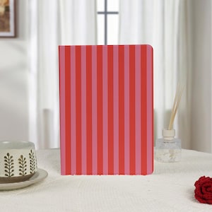 Red Pink Stripes Custom iPad Case, iPad Air M3 2025 iPad 10 10.9&quot; 2022 13&quot; 11 A16 Case Pro 12.9&#39;&#39; Pro Case iPad mini 6 iPad 9/8 10.2&quot; Cover