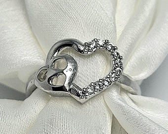 スワロスキーハート型クリスタルリング(値下げ受け付けます