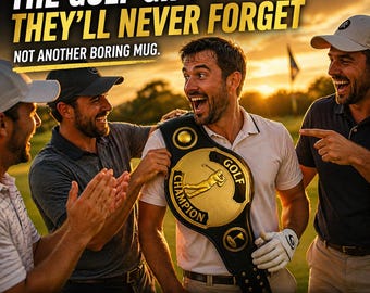 Golf Champion Belt: Personalized Tournament Award Trophy for Men