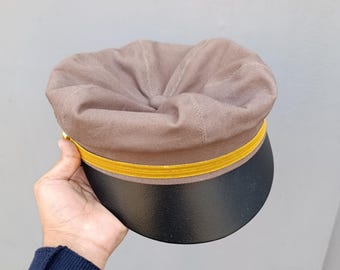 1950s Motorcycle Cap, Vintage Biker Visor, Retro Rockabilly Hat