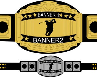Custom Golf Champion Belt: Personalized Engraved Fantasy League Trophy