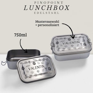 Personalisierte Edelstahl Lunchbox – Laserbeschriftung mit auswählbarem Muster