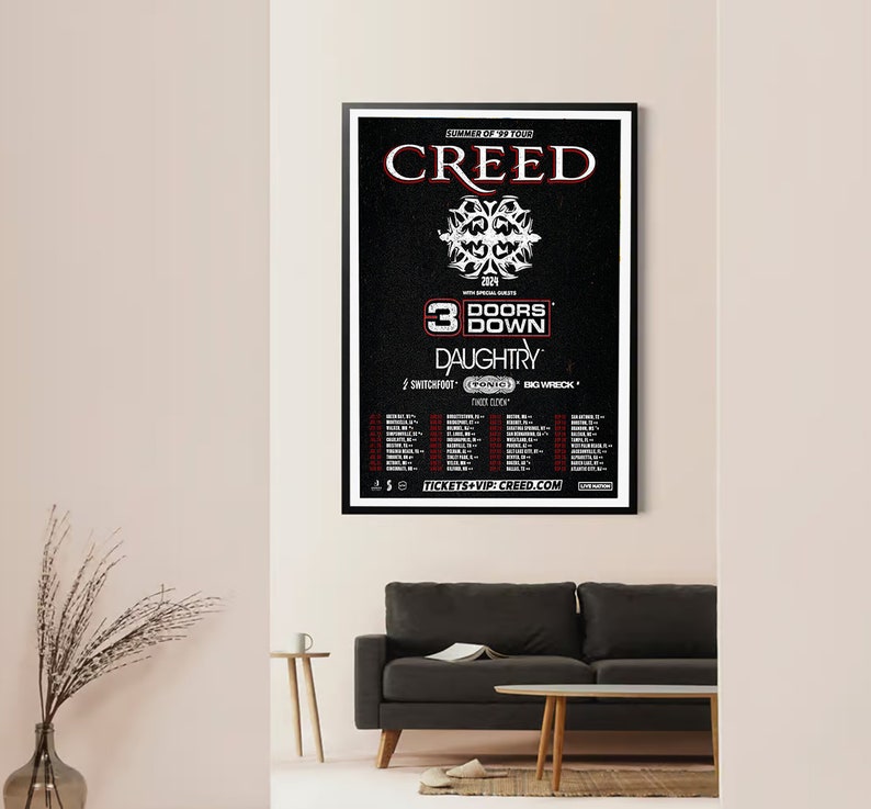 Creed 2024 Summer of 99 Tour Poster, Gift for Fans, 2024 Tour Poster