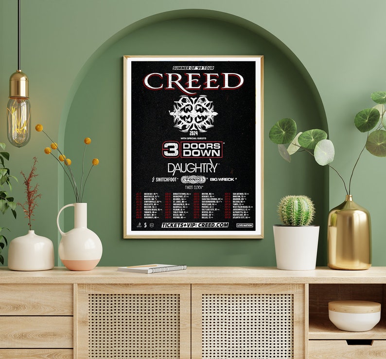 Creed 2024 Summer of 99 Tour Poster, Gift for Fans, 2024 Tour Poster