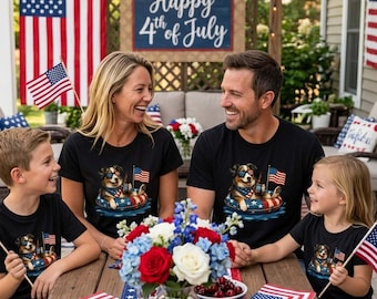 Independence Day USA Flag Graphic Tee,Custom Dog Patriotic T-Shirt,4th of July Patriotic Summer Dog Shirt,Vintage  Freedom America T-Shirt