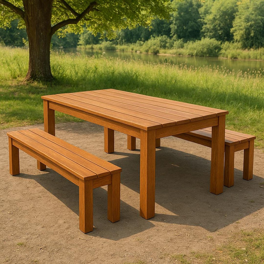 DIY Outdoor Table and Bench Build Plan | Woodworking Furniture | Indoor ...